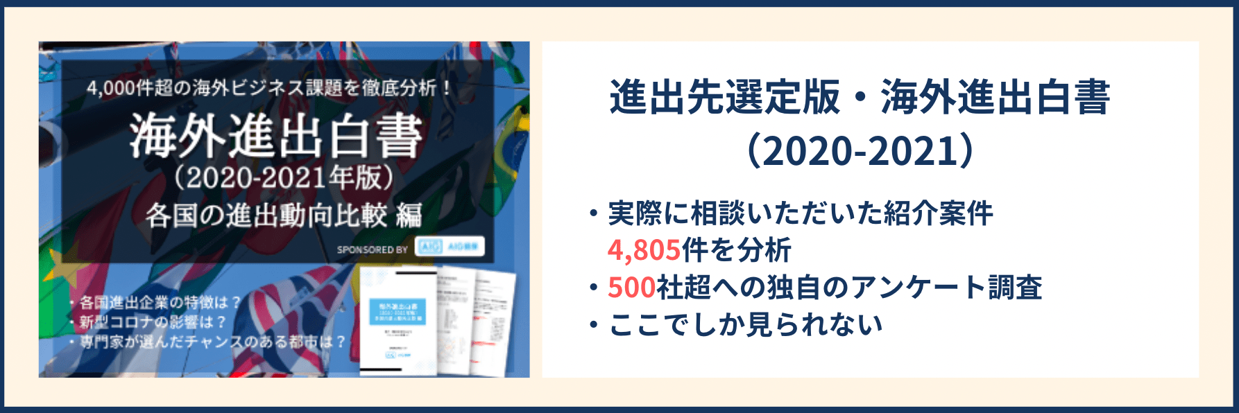 進出国の選定（デスクリサーチ・文献調査）